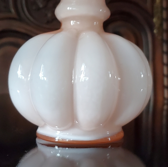 1940s Fenton Rosalene Melon Vase Dusty Rose Pink - Picture 3 of 9